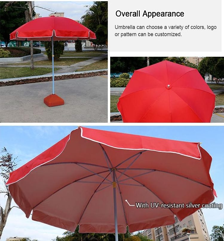 Wholesale Custom Outdoor cheap Sun Umbrella Advertising Polyester Vinyl Oxford Patio Outdoor  Beach Umbrellas