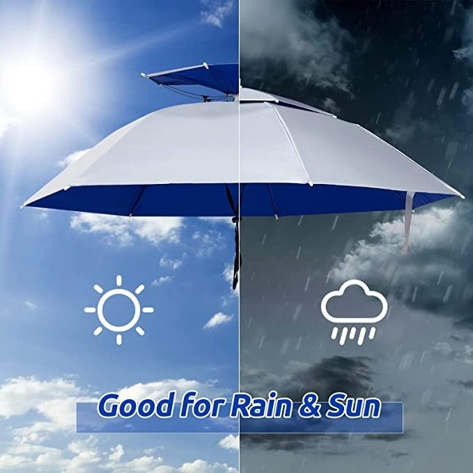 Outdoor anti-rain anti-sun Umbrella Hats New inventions for Customized Logo Promotional Parasol umbrella hat with fan