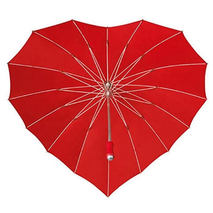 Unique Canopy heart wedding Parasol Sun and Rain Manual Fiberglass Long Straight Wedding Heart Shaped Umbrella for bride