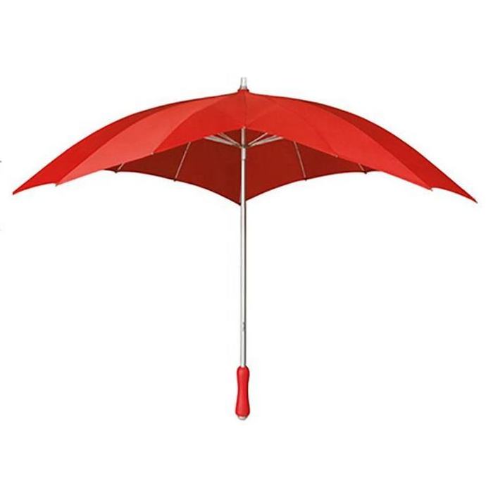 Unique Canopy heart wedding Parasol Sun and Rain Manual Fiberglass Long Straight Wedding Heart Shaped Umbrella for bride