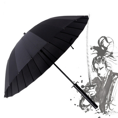 Stylish Black katana Japanese samurai Sword Katana Umbrella High Quality Custom Sunny & Rainy Long-handle Umbrella