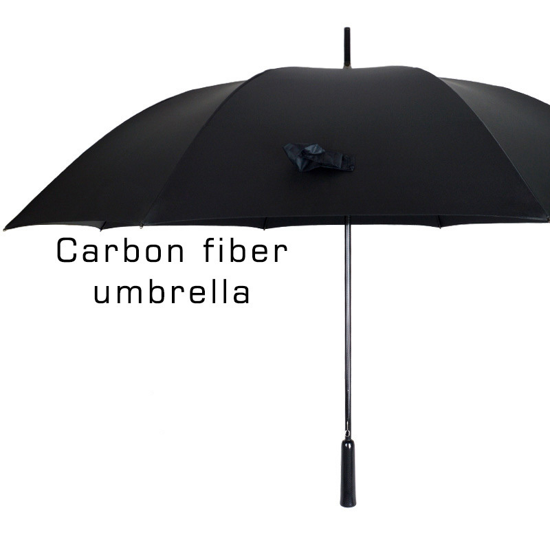 Wholesale Personality quality big Golf Umbrellas  Luxury Market Sun Carbon Fiber Straight Umbrella With Shoulder Straps