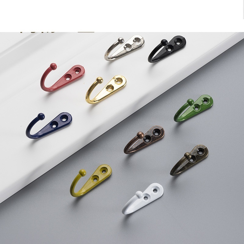 Heavy Duty Double Prong Coat Hooks Wall Mounted Retro Hooks Utility Hooks Kids Clothing Metal Multifunction Gold Clothing Rack