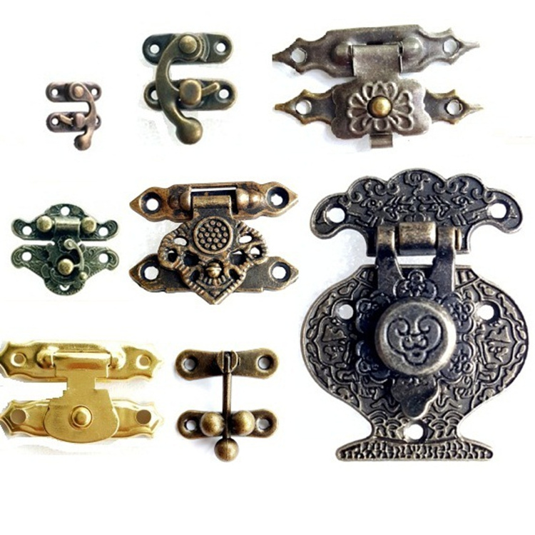 Antique bronze silver brass golden Metal Buckles Latches Catches for Wooden Jewellery Box Drawer Cabinet Door Fix