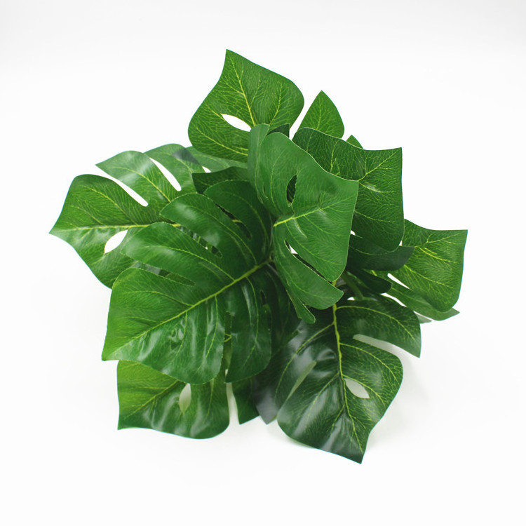 Monstera Deliciosa Green Artificial Leaf  for Wedding Background Party Wall Decor