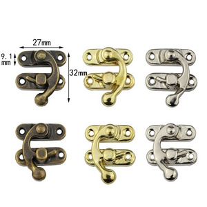 About 27*32mm Small Hardware Furniture Wooden Box Latch  Box  Clasps Lock Padlock Hasp