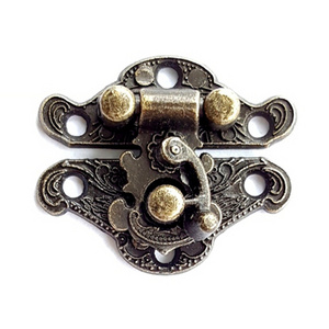 28X33MM Antique Decorative Jewellery wooden Box mini Lock Accessories Bronze Clasp latch