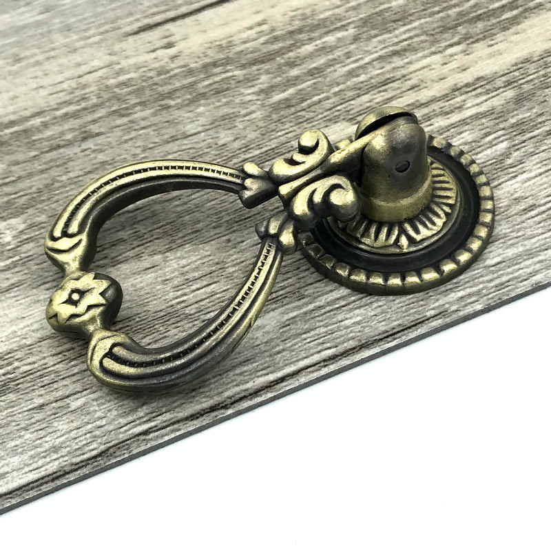 Antique Cabinet Door Furniture Hardware Single Hole Ring Drawer Handle European Furniture Handle & Knob Popular Zinc Alloy