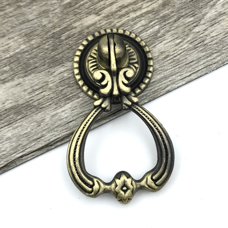 Antique Cabinet Door Furniture Hardware Single Hole Ring Drawer Handle European Furniture Handle & Knob Popular Zinc Alloy