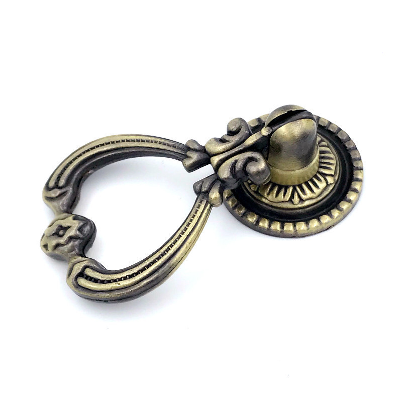 Antique Cabinet Door Furniture Hardware Single Hole Ring Drawer Handle European Furniture Handle & Knob Popular Zinc Alloy