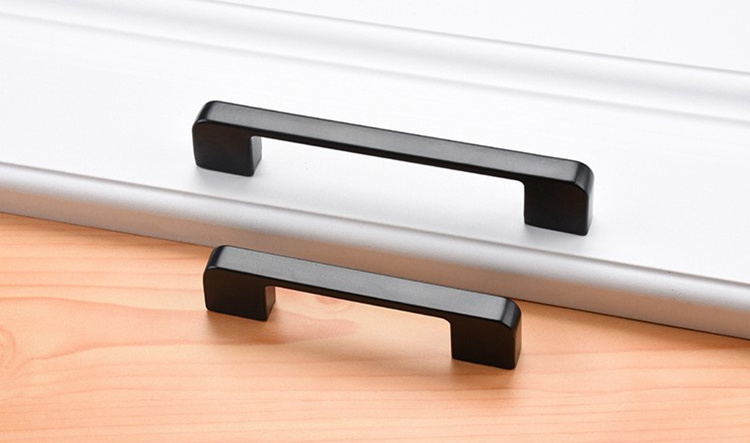 Handle for Cabinet Wardrobe Door Hardware Aluminum Alloy Metal Black Contemporary ZINC Kitchen Handle Furniture Handle & Knob