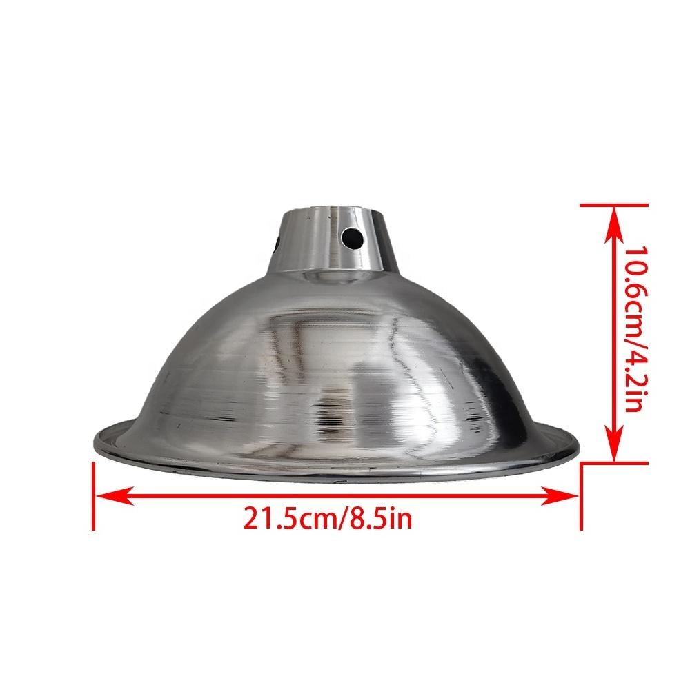 21.5cm 8.5 Inch Silver Aluminum Light Reflector Dome Reptile Reflection Lamp Cover