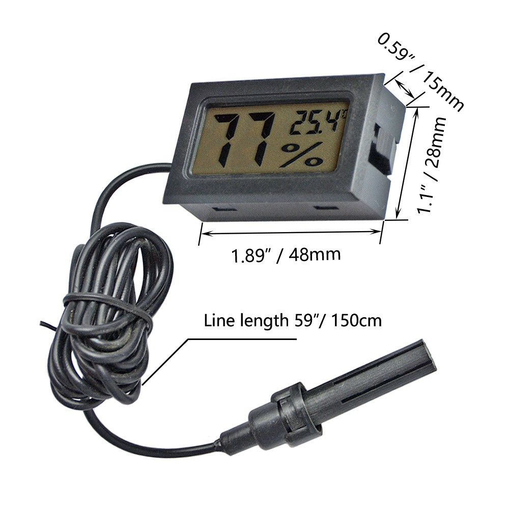 FY-12 Mini Digital Hygrometer & Thermometer Small Fahrenheit Digital LCD Thermometer Hygrometer For Reptile