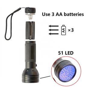 51 LED UV Flashlight Black Light Pet Urine Detector 395nm Scorpion UV Flashlight Black Light