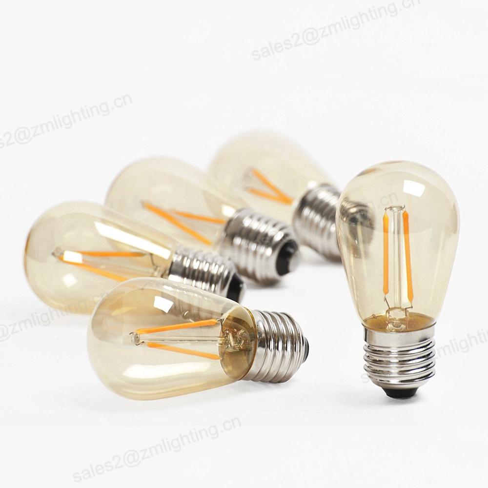 2W 4W 6W warm white 2700K outdoor string light vintage edison S14 Filament LED Bulb