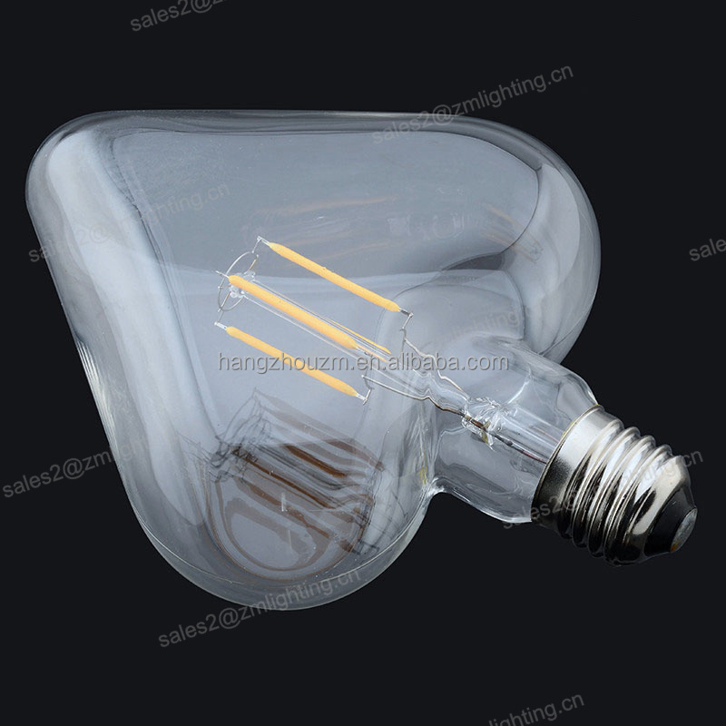 Hot selling 25w 40w 60w antique heart shape edison style light bulb