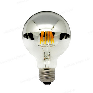 Globe filament led half chrome mirror bulb g80