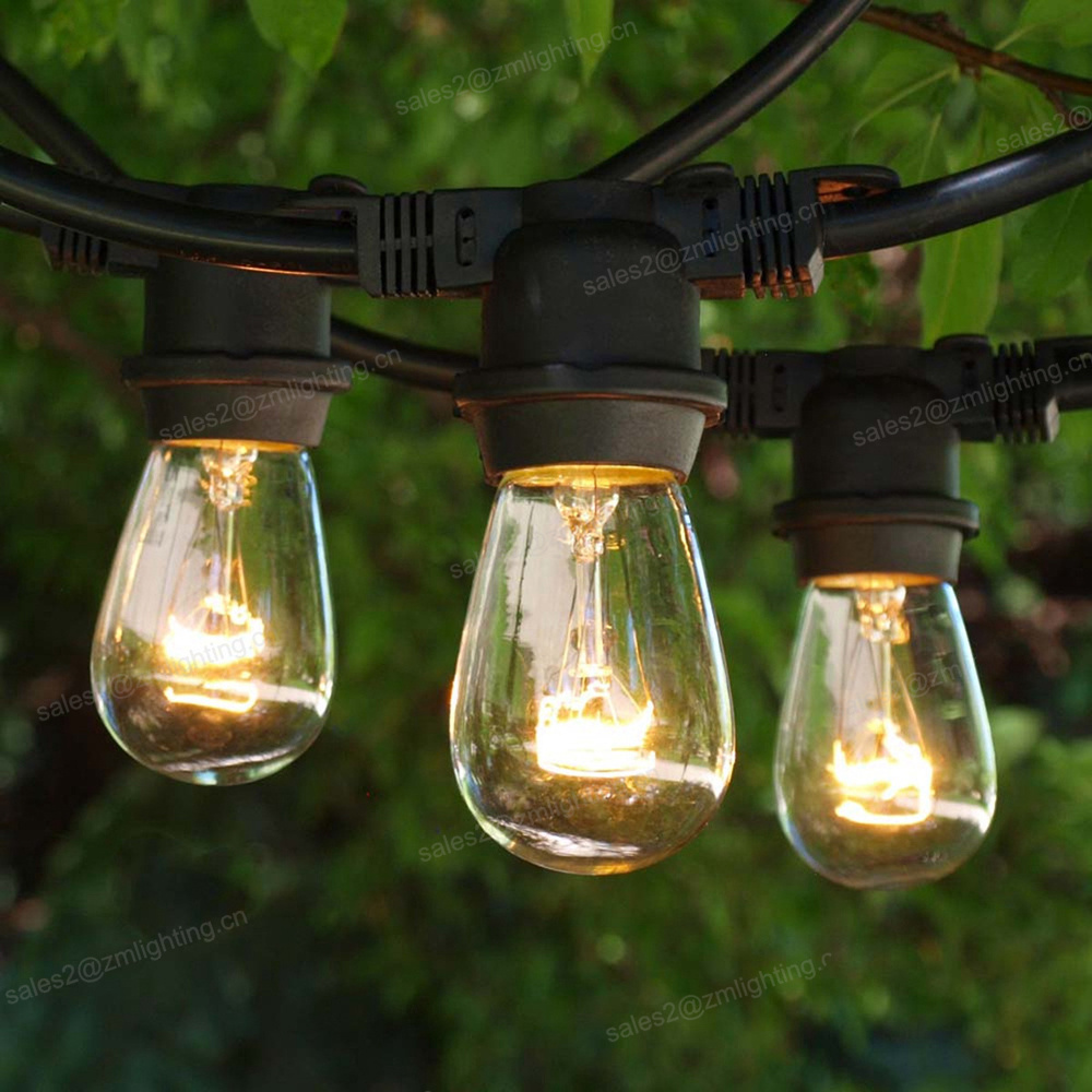 wholesale festoon lighting s14 st64 edison bulbs 14.6m 48f waterproof outdoor led string lights