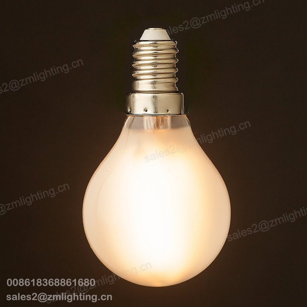 Customized G45 led globe 2w 4w 6w e14 e27 220v half chrome cover 2700k filament bulb