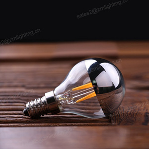 Customized G45 led globe 2w 4w 6w e14 e27 220v half chrome cover 2700k filament bulb