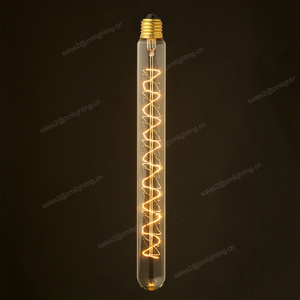 Spiral Hairpin E26 E27 110V 220V 25W 40W 60W long tube T9-135 60W edison style light bulbs T30