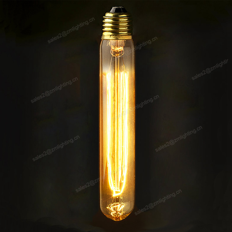 Spiral Hairpin E26 E27 110V 220V 25W 40W 60W long tube T9-135 60W edison style light bulbs T30