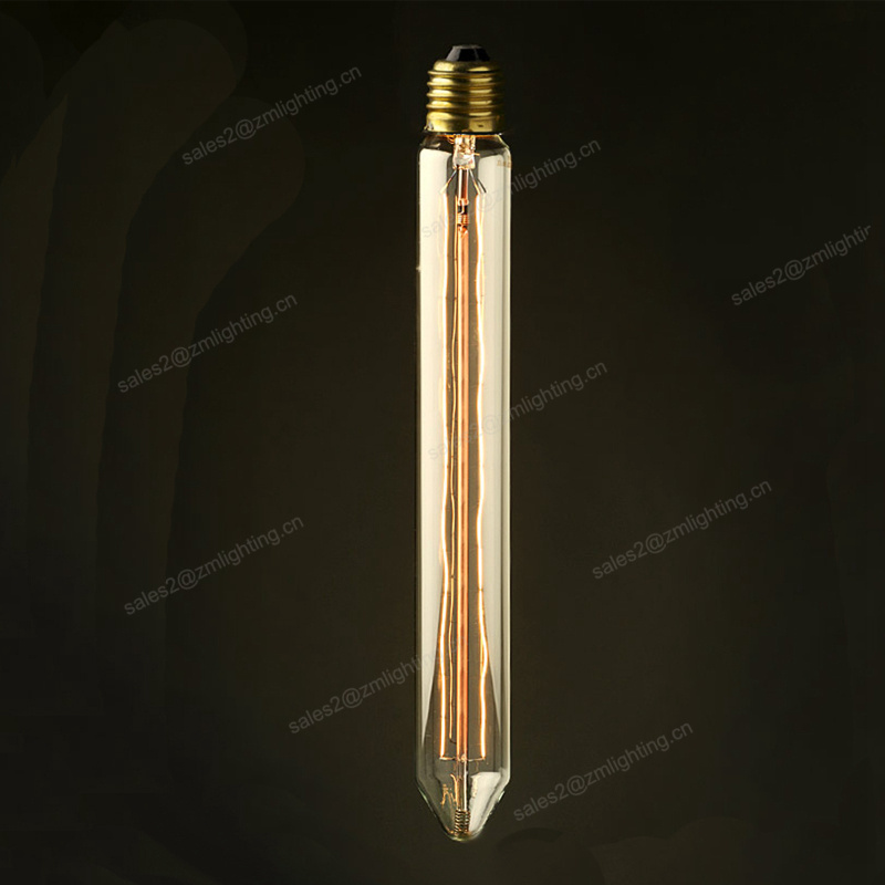 Spiral Hairpin E26 E27 110V 220V 25W 40W 60W long tube T9-135 60W edison style light bulbs T30