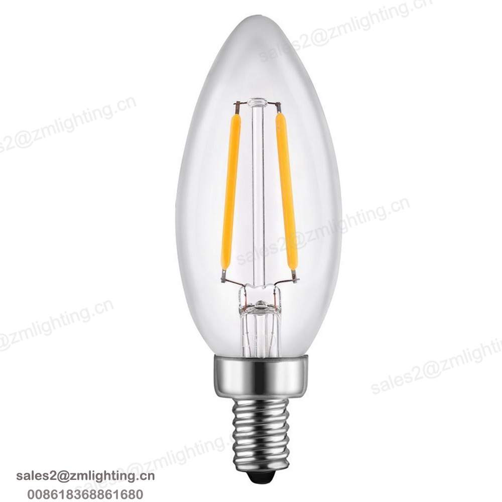 Home Dimmable decoration FC35 C35 LED Filament Light Bulb Candle lamp E27 E14