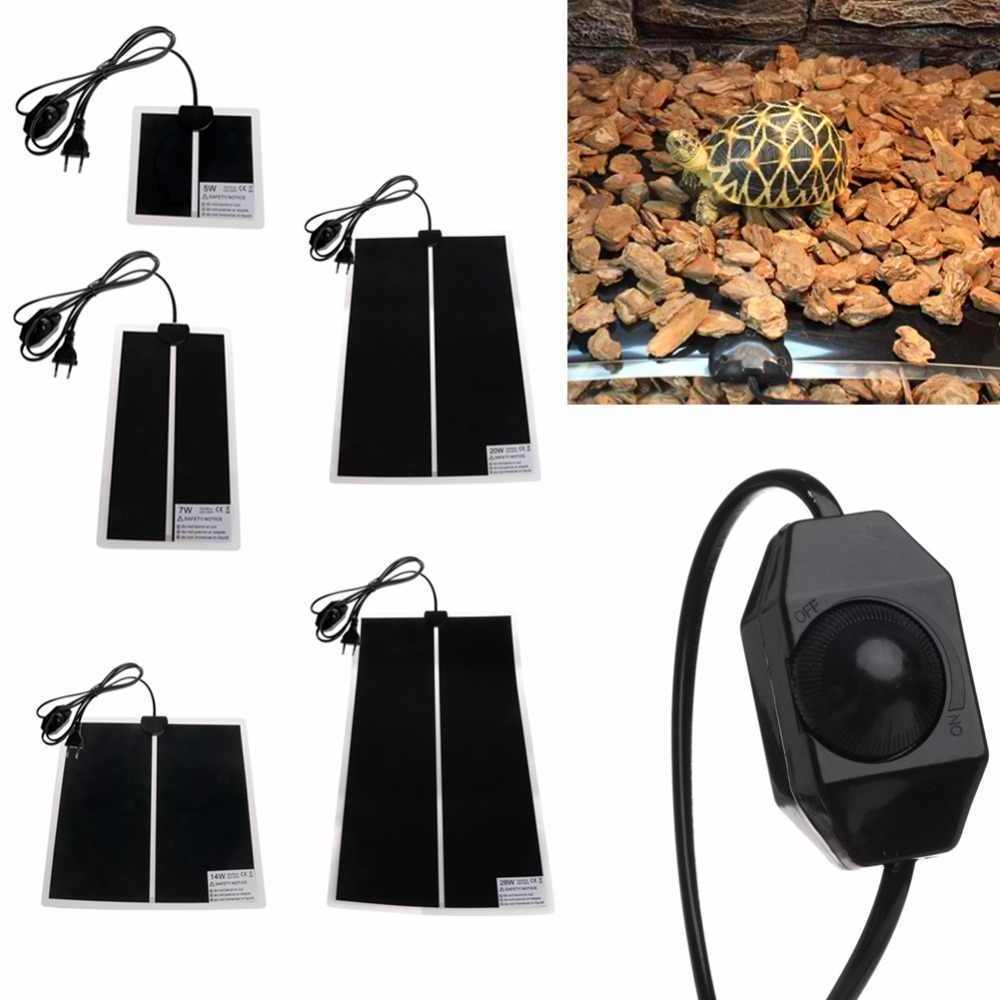 20W Reptile Pet Heating Pad Mat Bed, 110V US Plug Reptile Under Tank Warmer Mat Heating Mat with Temperature Controller