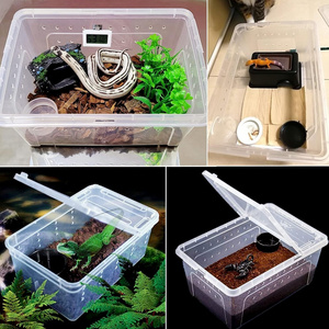 Reptile Plastic Box Feeder Hatching Keeper Reptile Frog Box Lizard Habitat Breeding Container