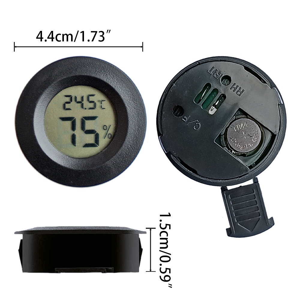 Humidity Temperature Gauge Digital Thermo Hygrometer Round Mini Plastic LED Home Electronic Digital Humidity Thermometer LCD