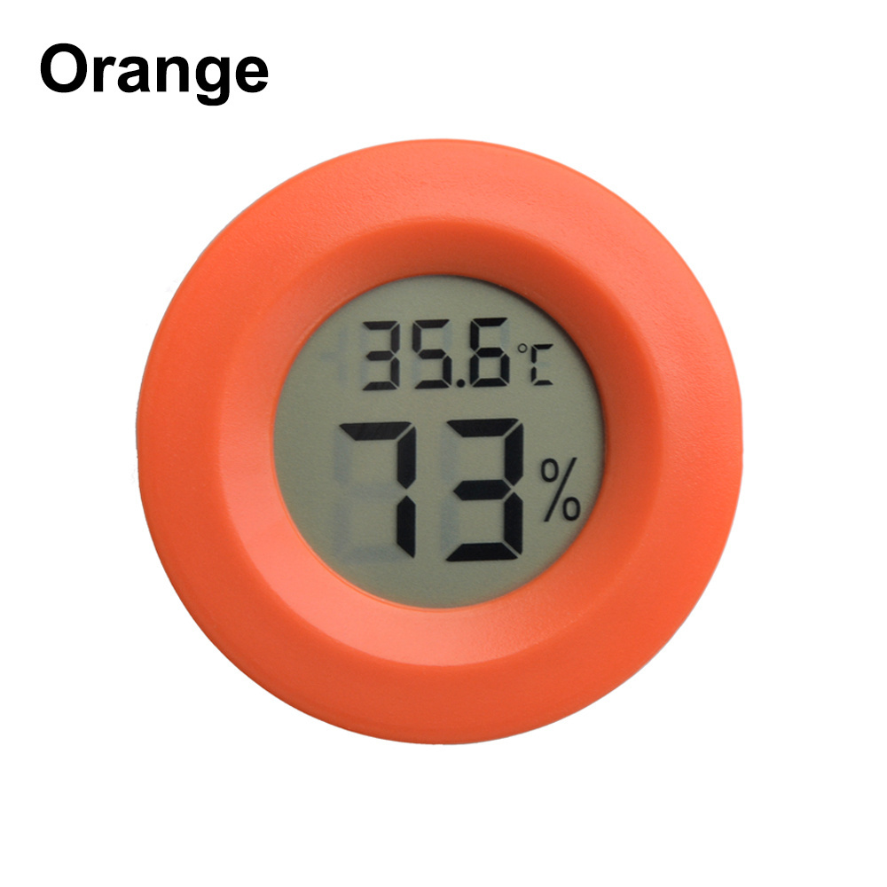 Humidity Temperature Gauge Digital Thermo Hygrometer Round Mini Plastic LED Home Electronic Digital Humidity Thermometer LCD