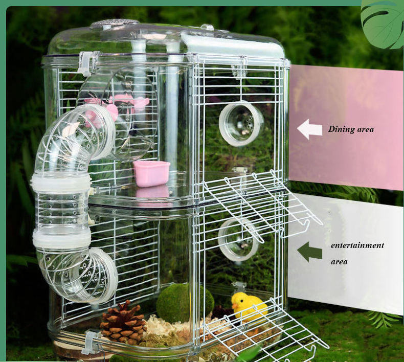 Factory wholesale high quality cheap luxury custom large big portable transparent acrylic wood hamster cage