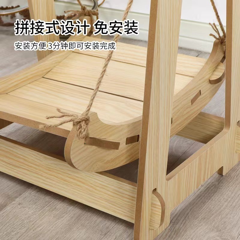 Wooden pet Shaker Cat Hammock Home hanging cat nest pet swing