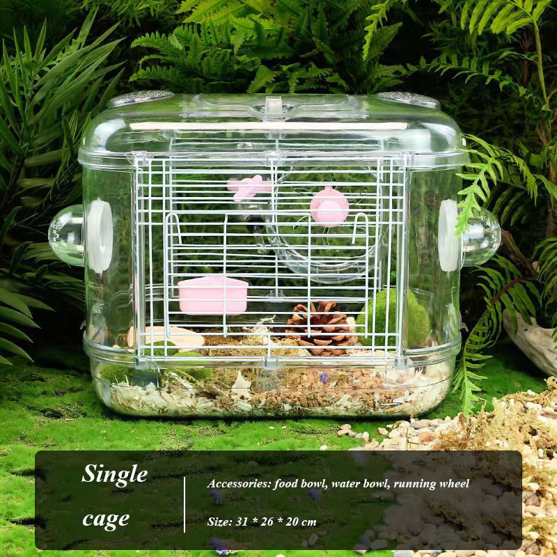 Factory wholesale high quality cheap luxury custom large big portable transparent acrylic wood hamster cage