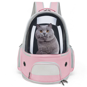 factory oxford and pvc cat carry backpack bag pet travel backpack carrier outside portable transparent bag for cats