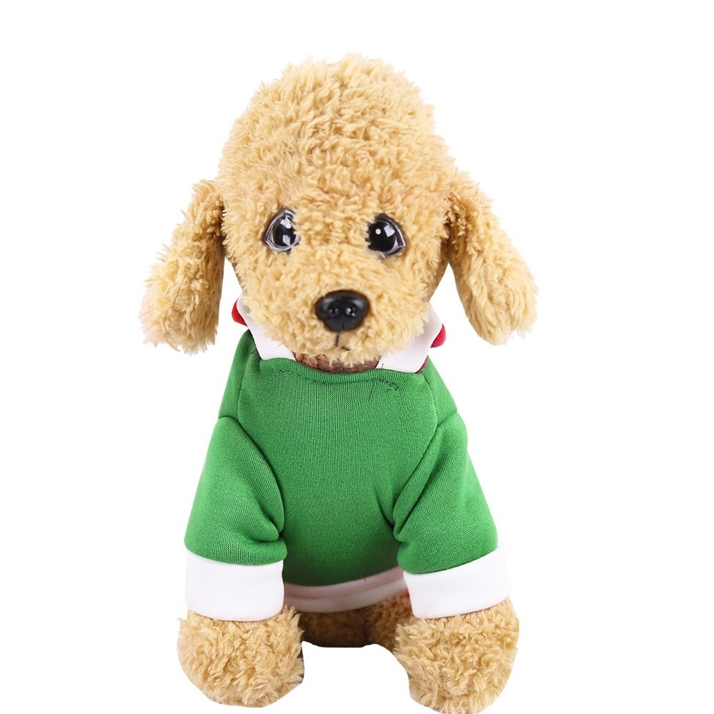 Dog Clothing Teddy Bears Medium Small Dog Winter Christmas printed hooded sweater pet clothes