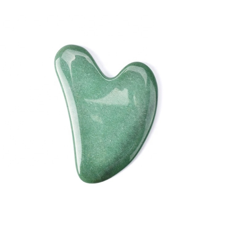 Hot Selling Natural Amethyst Jade Guasha Board Facial Massage Gua Sha Tool Green Jade Rose Quartz Gua Sha Stone