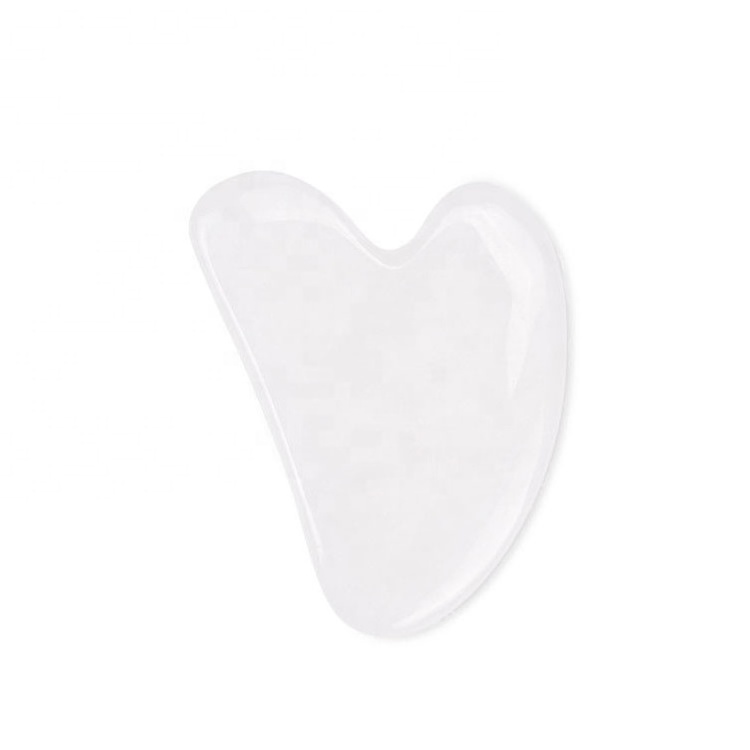 Hanhe Natural Facial Massage Stone with Box Guasha Tool Custom Logo High Quality White Jade Gua Sha Stone