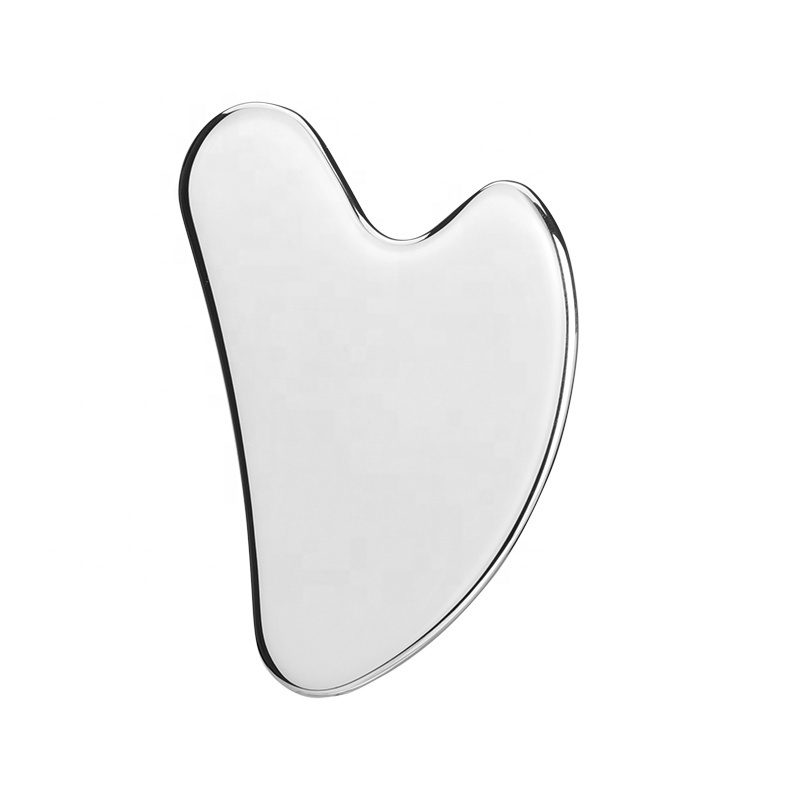 Metal Guasha Scraping Massage Tool for Face Neck Heart Shaped Stainless Steel Gua Sha