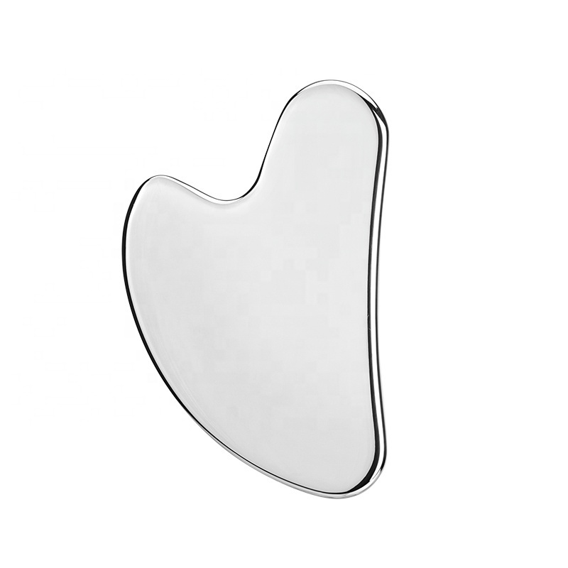 Metal Guasha Scraping Massage Tool for Face Neck Heart Shaped Stainless Steel Gua Sha