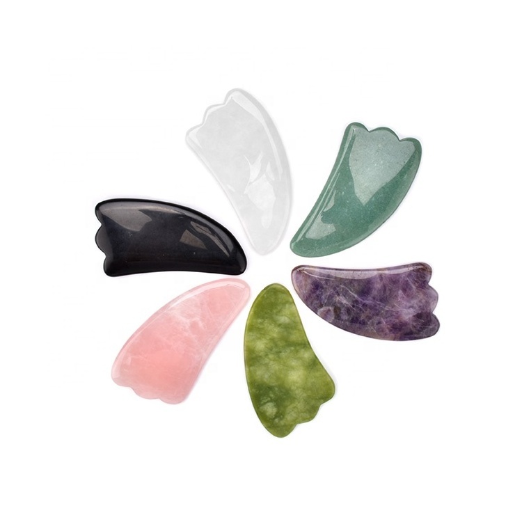 Hot selling Xmas gift facial stone massager custom horn shape guasha therapy tool gua sha stone