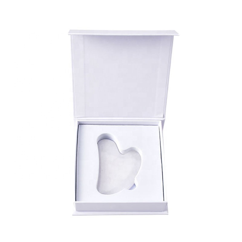 Hanhe Natural Facial Massage Stone with Box Guasha Tool Custom Logo High Quality White Jade Gua Sha Stone