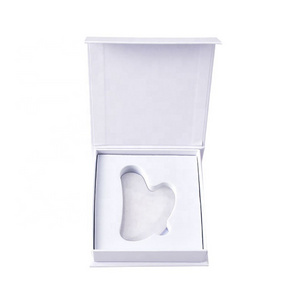 Hanhe Natural Facial Massage Stone with Box Guasha Tool Custom Logo High Quality White Jade Gua Sha Stone