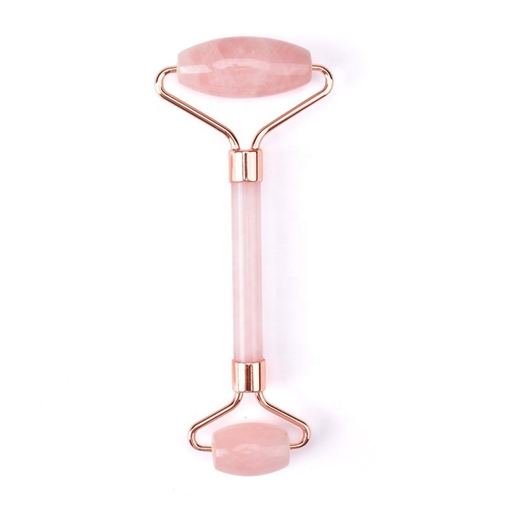 Hanhe Wholesale Rose Quartz Face Massage Roller Guasha Set Natural Stone Facial Massager Jade Roller and Gua Sha Set