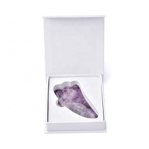 100% Natural Stone Body Gua Sha Stone for Back Scraping Massager Crystal Guasha Board Amethyst Gua Sha