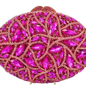 Wholesale Cobblestone-shaped Handbag Elegant Crystal Rhinestone Clutches Evening Bag For Formal Party Handmade Diamond Purse