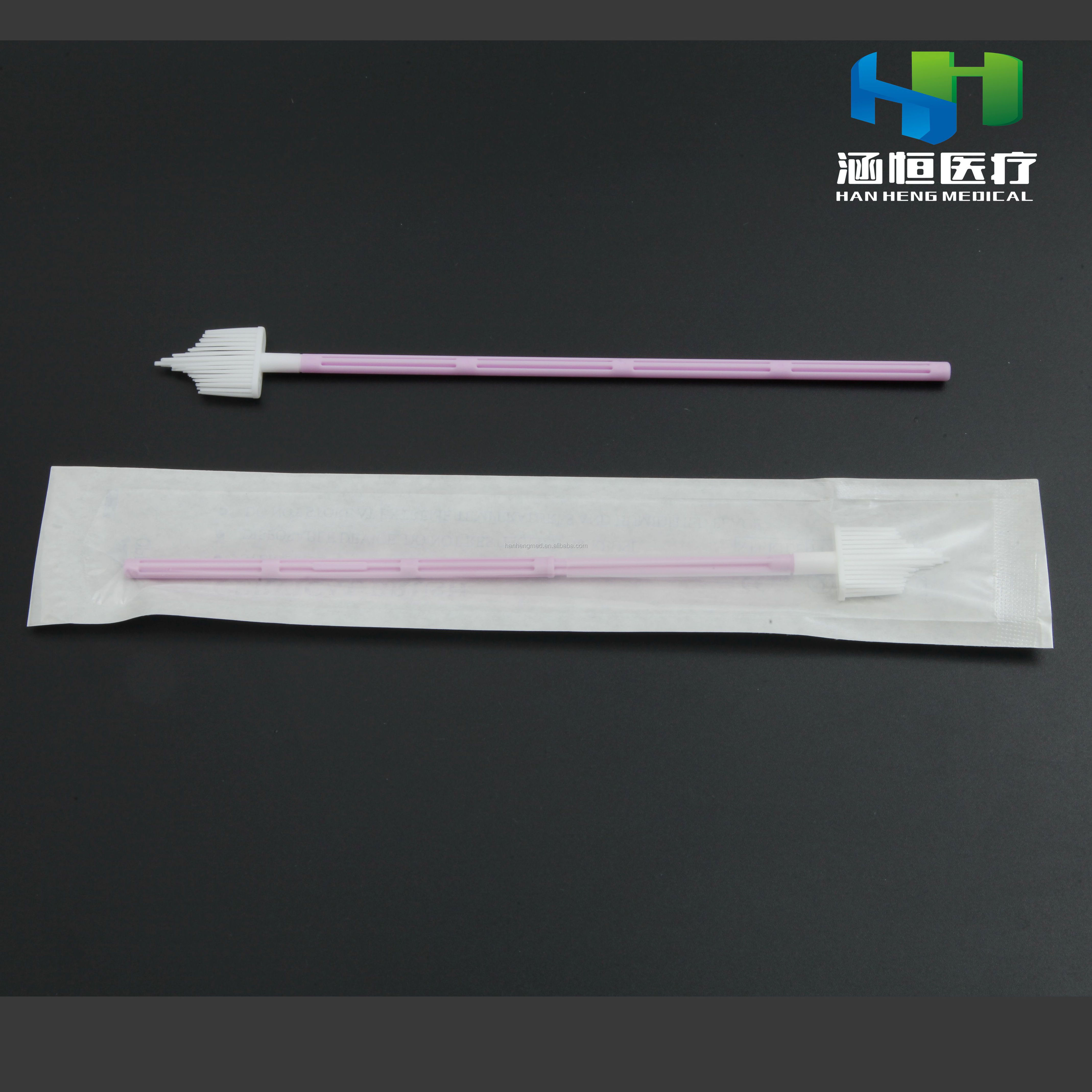 Factory direct sale Disposable Single Use PE Material Cervical brush, Cytology Cervix brush, TCT Broom Head Brush for Pap Smear