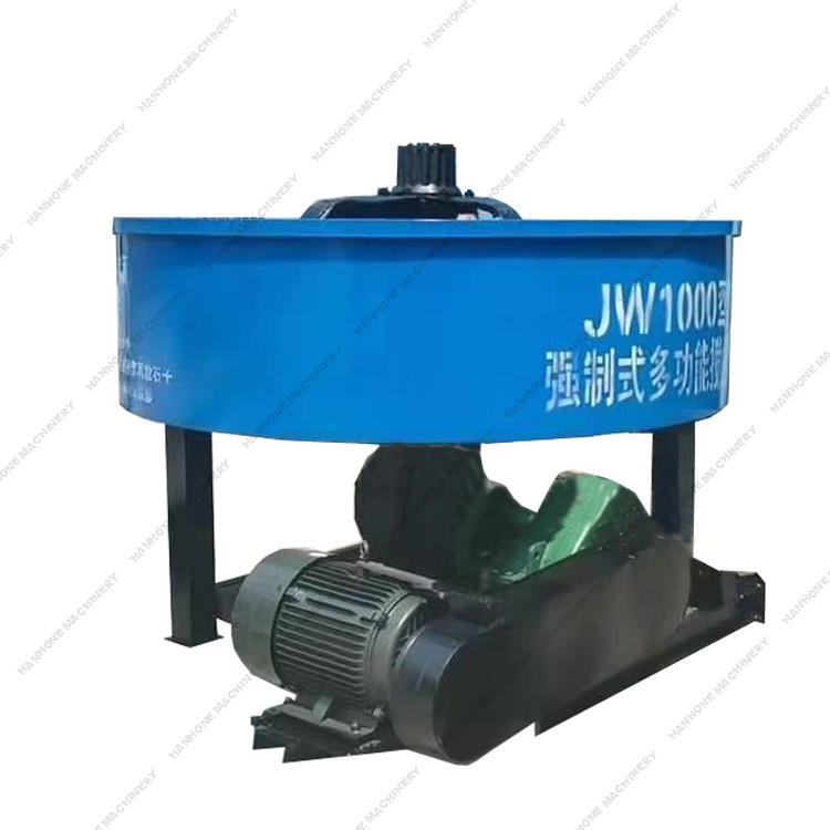 GOOD QUALITY FLAT MOUTH CEMENT MORTAR CONCRETE MIXER MACHINE JW1000 PAN CONCRETE MIXER