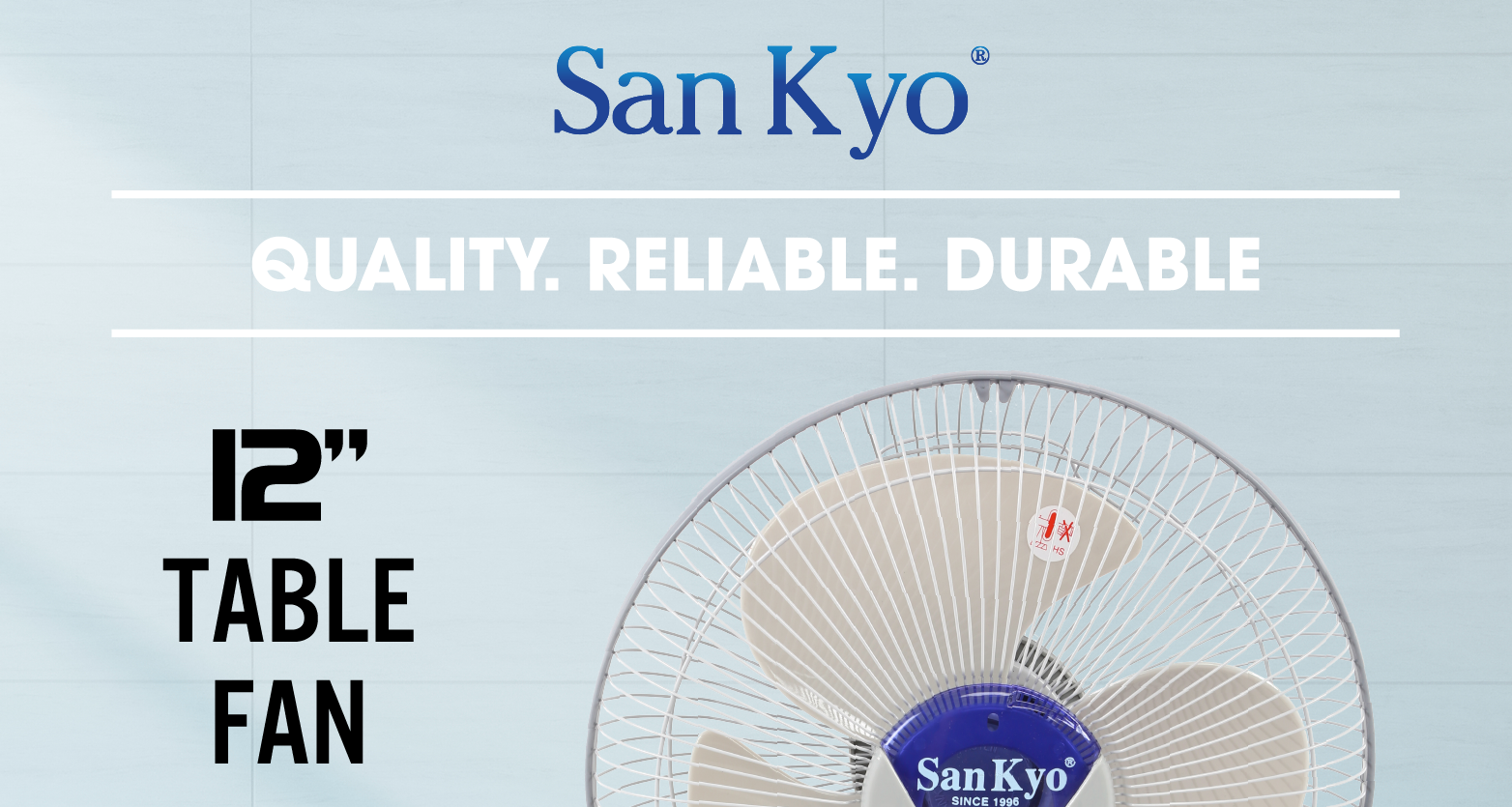 Air Quality Appliances 3 Speeds Oscillating Model SanKyo Desk Fan Free Spare Parts 12 Inches Table Electric Fan Made in Vietnam